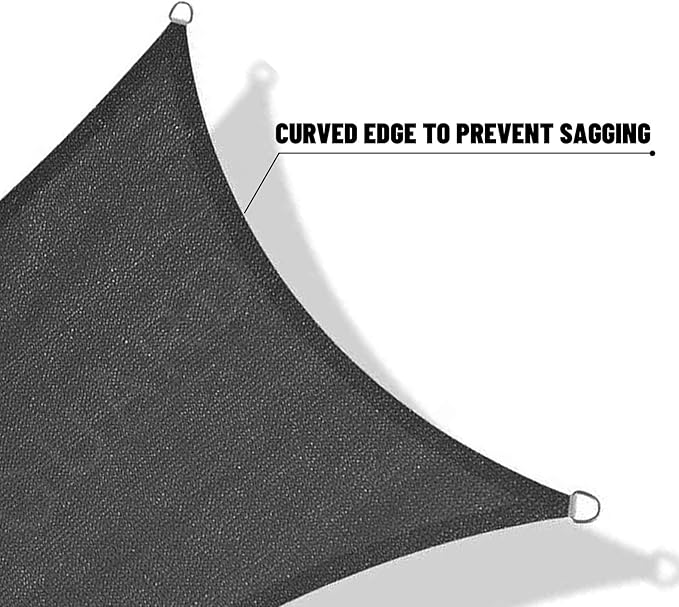SUNNY GUARD Custom Size 9'x16' Dark Grey Sun Shade Sail Rectangle UV Block Shade for Backyard Yard Patio Deck Garden(Customized)