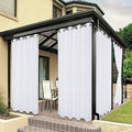 BONZER Waterproof Indoor/Outdoor Curtains for Patio Thick Privacy Grommet Curtains for Bedroom, Living Room, Porch, Pergola, Cabana, 1 Panel, 84W x 108L inch, White