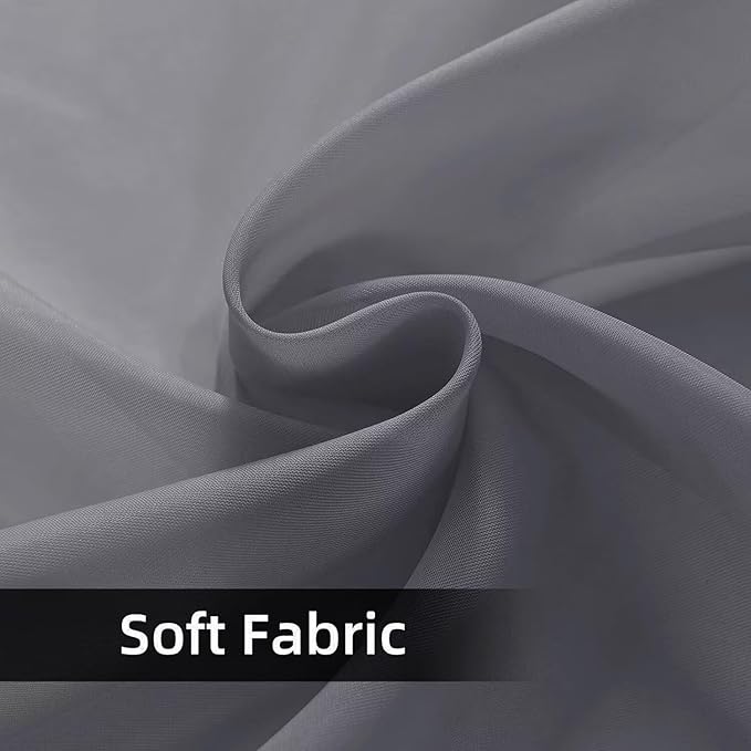 SpaceDresser Waterproof Outdoor Sheer Curtains for Patio - 2 Panels Rod Pocket Indoor Voile Sheer Curtain for Living Room,52W x 108L inch, Grey