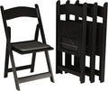 SIMPLEX 12 Black Resin Stackable Folding Chair - Comfortable Black Foldable Chair - Folding Chairs with Padded Seats - Indoor/Outdoor Folding Chairs for Events - Lightweight Foldable Chairs (12 Pack)