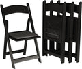 SIMPLEX 4 Black Resin Stackable Folding Chair - Comfortable Black Foldable Chair - Folding Chairs with Padded Seats - Indoor/Outdoor Folding Chairs for Events - Lightweight Foldable Chairs (4 Pack)