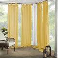 Elrene Home Fashions Matine Weatherproof Tab-Top Indoor/Outdoor Solid Color Curtain Panel for Porch, Pergola, Patio, Deck, 52”W x 84”L, Yellow