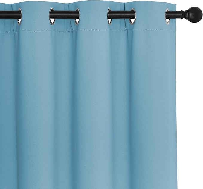 NICETOWN Blackout Patio Curtains 100 x 144 Inches Long for Sliding Door Extral Wide Blackout Curtain Panels Thermal Insulated Room Divider - Grommet Top, 100" W x 144" L, 1 Panel, Teal Blue