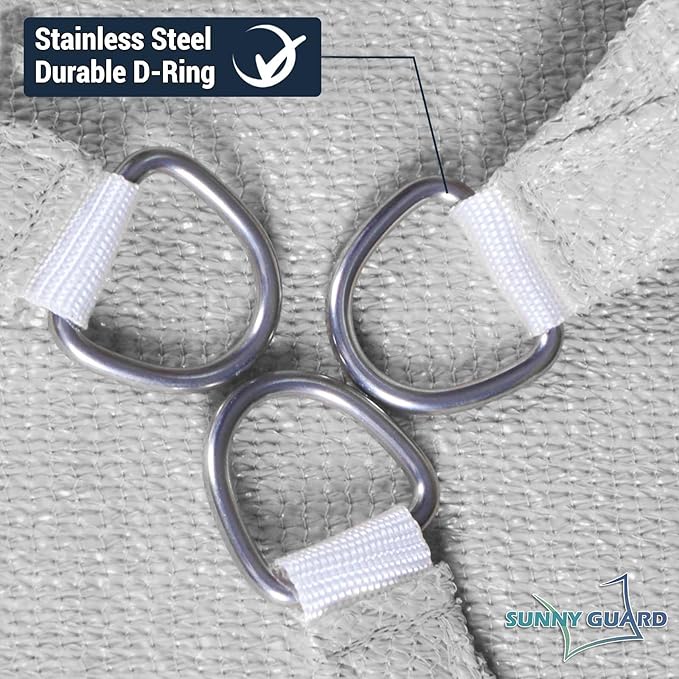 SUNNY GUARD Custom Size 6'x7'x9.2' Silver Grey Sun Shade Sail Right Triangle UV Block Shade for Backyard Yard Patio Deck Garden(Customized)