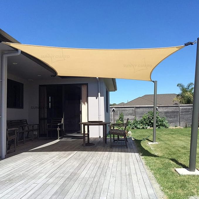 SUNNY GUARD Custom Size 4'x16' Rectangle Sand UV Block Sunshade for Backyard Yard Deck Patio Garden Outdoor Activities and Facility(Customized)