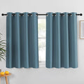 NICETOWN Smoky Blue Blackout Curtain for Living Room - Solid Thermal Insulated Grommet Blackout Panel/Drape for Bedroom Kitchen Window (1 Panel, 52 inches Wide by 54 inches Long)