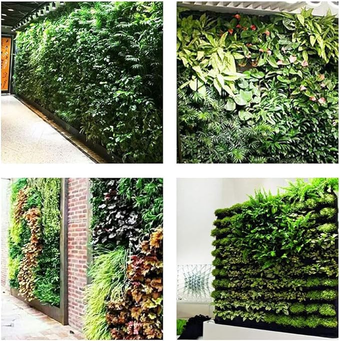 Hanging Planting Grow Bags, 49 Pockets Hanging Vertical Wall Planter Wall Mounted Grow Bag Outdoor Indoor Gardening Vertical Greening Flower Container, Planting Bags Storage Bags(1.0 m × 1.0 m, Green)