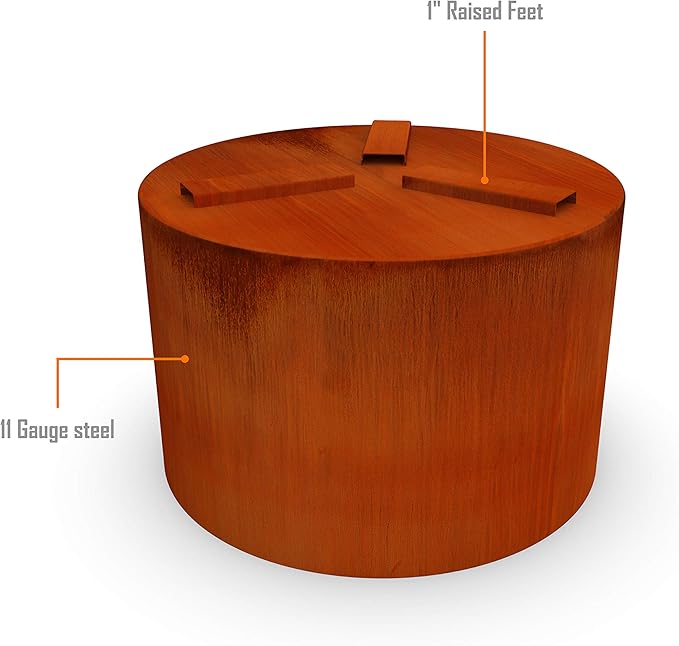Plantercraft Extra Large Corten Steel Planter - 42x36 Large Round Planters for Outdoor Plants - Modern Metal Statement Piece for Commercial & Residential Patios or Entryways