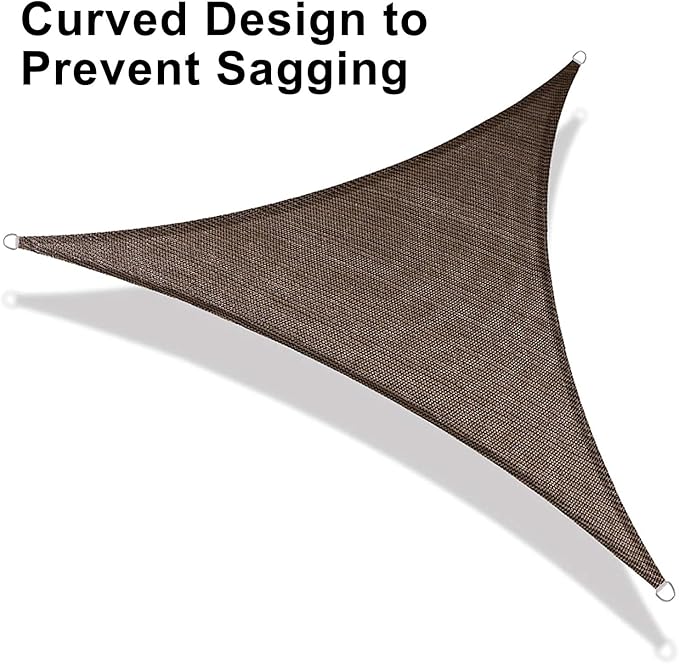 LOVE STORY Custom Size 12'x15'x19.2' Brown Sun Shade Sail Right Triangle Sunshade Fabric Awning Canopy for Patio Backyard Carport Pergola (Customized)