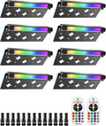 5W RGB Retaining Wall Lights 7 inch LED Hardscape Lighting Color Changing Low Voltage Landscape Paver Lights 12V 24V Step Lights Outdoor IP66 Waterproof Stair Lighting (8 Pack+Connectors)