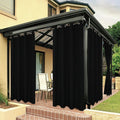 BONZER Outdoor Curtains for Patio Water Resistant Heavy Privacy Light Filtering Grommet Outside Curtains for Porch, Pergola, Gazebo, 1 Panel, 84W x 95L inch, Black