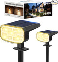 Solar Lights Outdoor Waterproof IP65, Super Bright LED, 3000K 2 Lighting Modes, Solar Powered Yard Garden Solar Spot Lights for Outside Landscape Auto On/Off -2 Pack