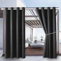DIVA EN CAMINO DEC Outdoor Patio Curtain Waterproof Darkening Thermal Insulated Indoor Curtains for Bedroom, Porch, Living Room, Pergola, Cabana, W52 x L72, Dark Gray, Set of 2 Panels