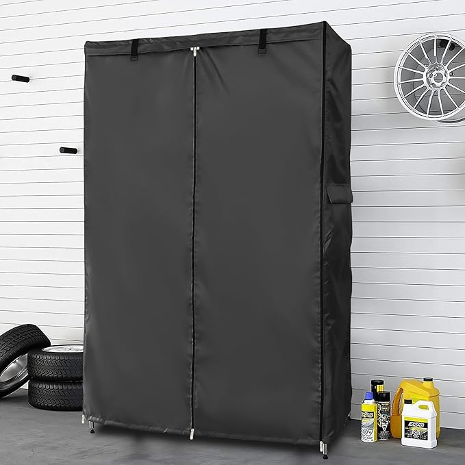 Waterproof Shelf Cover,Outdoor 600D Heavy Duty Dustproof Storage Shelves Cover,24''x14''x72'' Shelf Covers for Wire Shelving with Zippers,Storage Rack Covers with Clear Front