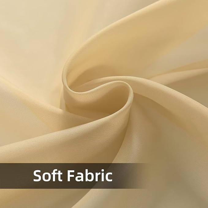 SpaceDresser Waterproof Outdoor Sheer Curtains for Patio - 2 Panels Rod Pocket Indoor Voile Sheer Curtain for Living Room,100W x 96L inch, Beige