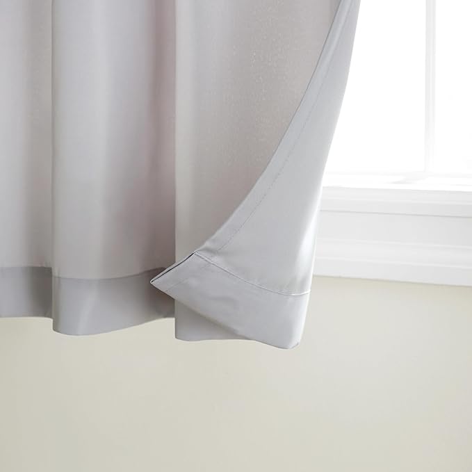TOWN & COUNTRY BASICS Cabana Solid Heavyweight Indoor Outdoor Curtains, Light Filtering Opacity with Grommet Top, Water Repellent, 2-Pack Set, 54"x84", Cloud Grey