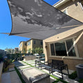 SUNLAX Sun Shade Sail 8' x 10' x 12.8' Dark Grey Rectangle Canopy Sail Shade Cover UV Block Permeable Sunshade Outdoor for Patio Backyard Deck Pergola (We Make Custom Size)