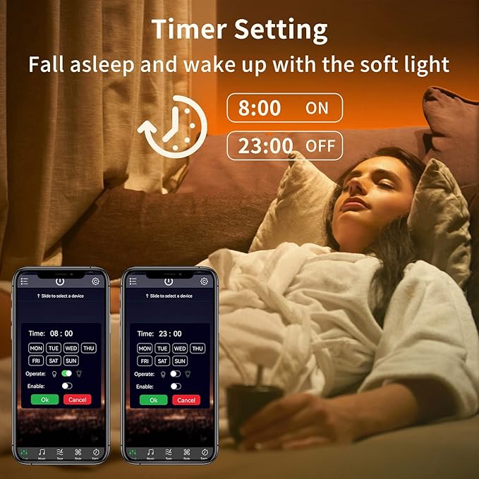 KSIPZE 100ft Led Strip Lights RGB Music Sync Color Changing Led Lights with Smart App Control Remote Led Lights for Bedroom Room Lighting Flexible Home Décor