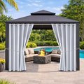 Outdoor Indoor Curtains W84 x L108 for Patio - Weather-resistant Window Panels Privacy Protect Grommet Top Thermal Insulated Home Curtain for Porch Pergola Lawn Garden Hot Tub Area (2 Panels)