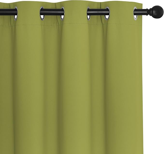 NICETOWN Blackout Curtains 63 inches Long for Living Room Bedroom, Grommet Thermal Insulated Room Divider Drape Window Treatment for Sliding Patio Door, W100 x L63, 1 Panel, Fresh Green