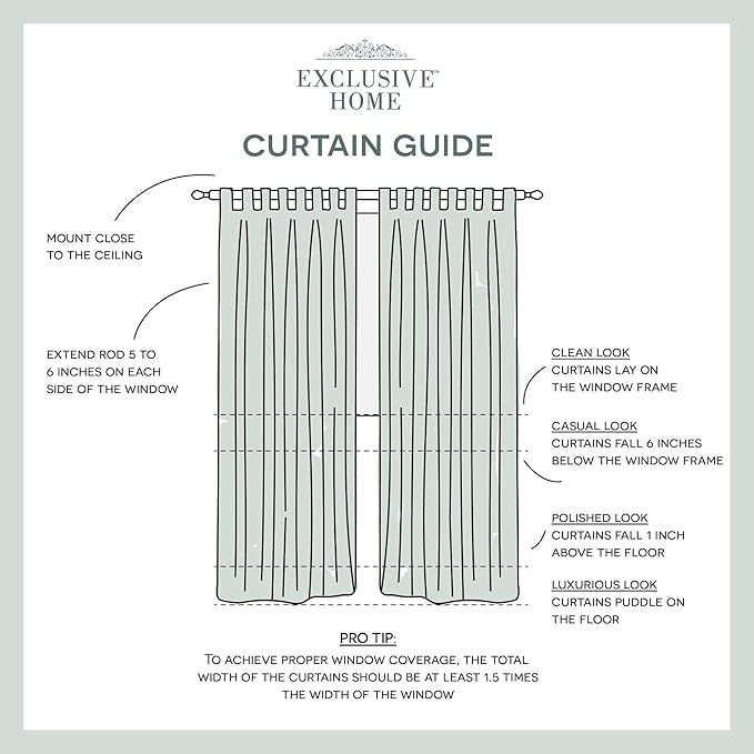 Exclusive Home Cabana Solid Indoor/Outdoor Light Filtering Hook-and-Loop Tab Top Curtain Panel Pair, 54"x120", Vanilla