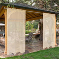 SpaceDresser Waterproof Outdoor Sheer Curtains for Patio - 4 Panels Rod Pocket Indoor Voile Sheer Curtain for Living Room,52W x 96L inch, Beige