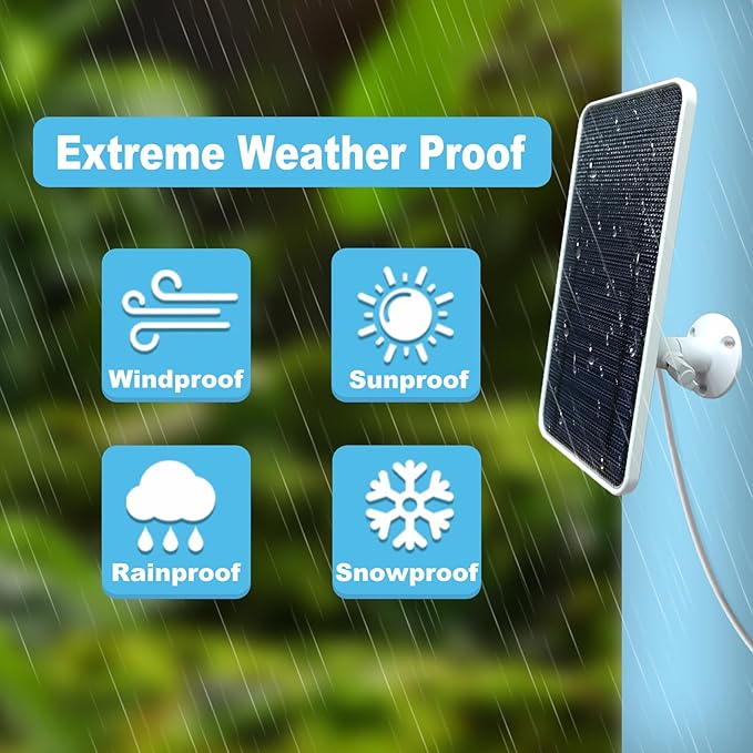 Solar Panel for Arlo Essential/XL Spotlight Cam (1st Gen), Essential 2K/2K XL (2nd Gen，3rd Gen), with 13FT Micro USB & Type-C Cables, 360° Adjustable Aluminum Mount, 1 Pack