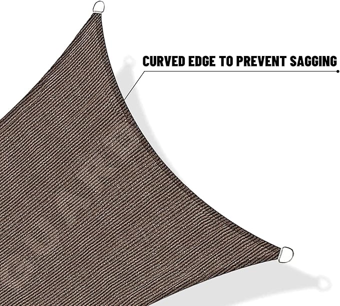SUNNY GUARD Custom Size 8'x15' Brown Sun Shade Sail Rectangle UV Block Shade for Backyard Yard Patio Deck Garden(Customized)