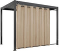 Easy-Going Linen Look Outdoor Curtains Waterproof Windproof Porch Curtains, Soft Thicken Outdoor Privacy Curtains for Patio, Gazebo, Grommet Top and Tab Bottom Drape, 1 Panel, 110x120 inch, Beige