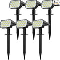 Solar Spot Lights Outdoor Waterproof IP65, [6 Pack/52 LED] 2-in-1 Solar Landscaping Spotlights, 3 Lighting Modes Solar Powered Garden Flood Light for Patio Pathway Driveway Yard Pool (Cool White)