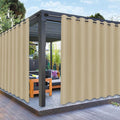 PureFit Outdoor Curtains for Patio Waterproof Weatherproof, UV Resistant Outside Curtains for Gazebo, Front Porch, Pergola, Sun Blocking Privacy Curtain, 120W x 84L inch, 1 Panel, Beige