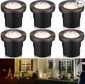 LEONLITE Dia. 4 Inch 5CCT Well Lights Landscape LED In Ground, 5 Color Temperature Selectable, 12-24V AC/DC CRI90 Low Voltage Outdoor Garden Landscaping, Aluminum Housing, Oil Rubbed Bronze, Pack of 6