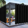 PureFit Outdoor Curtains for Patio Waterproof Weatherproof, UV Resistant Outside Curtains for Gazebo, Front Porch, Pergola, Sun Blocking Privacy Curtain, 100W x 95L inch, 1 Panel, Black