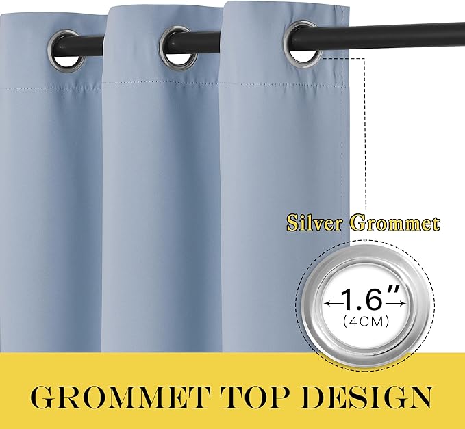 NICETOWN Door Curtain for Closet Doors 80 Inches Long 1 Panel, Blackout Doorway Curtain for Open Closet Bedroom, Room Divider Living Room for Privacy (Vintage Blue, 1 Panel, 46W x 80L)
