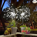 Anordsem Solar Garden Lights Outdoor: Bendable Copper Wire with 120 LED Firework Beads - White Waterproof DIY Fairy Decorations for Yard Patio Path - Gifts for Women Mom Homeowners