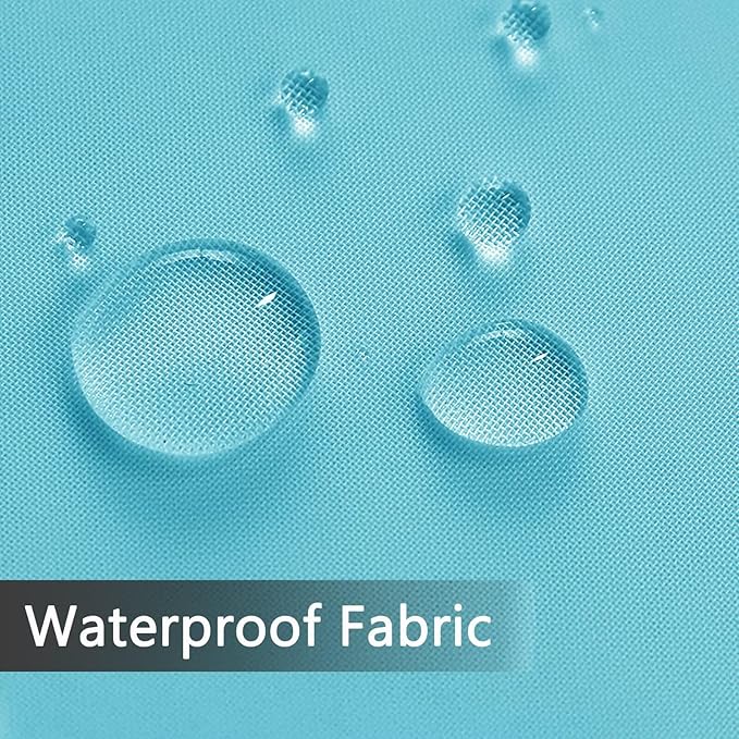 SpaceDresser Waterproof Outdoor Sheer Curtains for Patio - 2 Panels Rod Pocket Indoor Voile Sheer Curtain for Living Room,52W x 120L inch,Aqua
