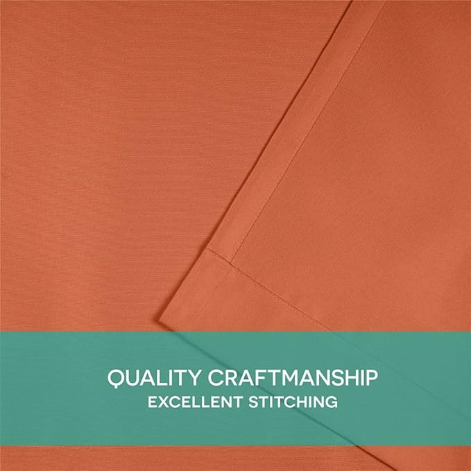 Exclusive Home Cabana Solid Indoor/Outdoor Light Filtering Hook-and-Loop Tab Top Curtain Panel Pair, 54"x96", Mecca Orange