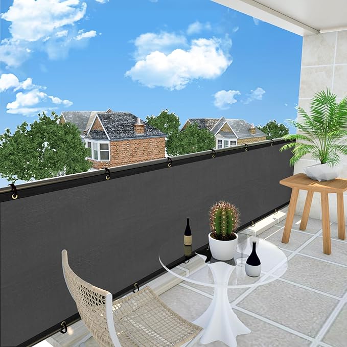 UPGRADE Privacy Fence Screen 3'x2' Dark Grey Outdoor 90% Visibility Blockage 170 GSM Mesh Shade Cover Panels for Backyard,Balcony,Home Decoration with Zip Ties,Customized Avaliable