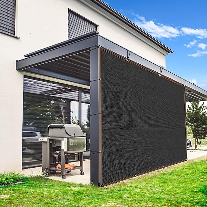 Shade Cloth for Plants Greenhouse, 80-90% Sunblock Shade Sails for Outdoor Garden Pergola Patio Lawn, Sun Protection Screens for Kennel Chicken Coop Easier to Hang Neting Cover, 5x12 FT