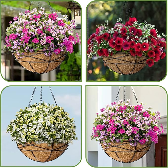 20 Inch Natural Coconut Husk Fiber Liners for planters Round Coco Replacement Liners for Hanging Flower Basket Planter Large Coco Coir Pots for Outdoor Garden Planting – 2 Pack