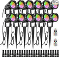 ZUCKEO 12W RGB Low Voltage Landscape Lights, LED Color Changing Landscape Lighting, IP66 Waterproof Outdoor Spotlight, 12V 24V Christmas Decorative Light for Yard Garden Path(12Pack)