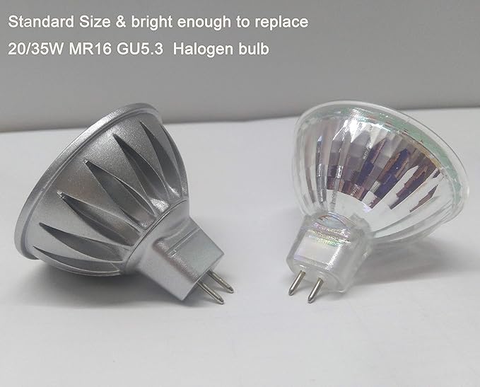ALIDE MR16 GU5.3 Led Bulbs 5W 4000K Neutral/Natural White,20W-35W Halogen Equivalent,12V MR16 Low Voltage Bulbs for Outdoor Landscape Flood Ceil Track Lighting,Not Dimmable,450lm,38 Deg,6 Pack