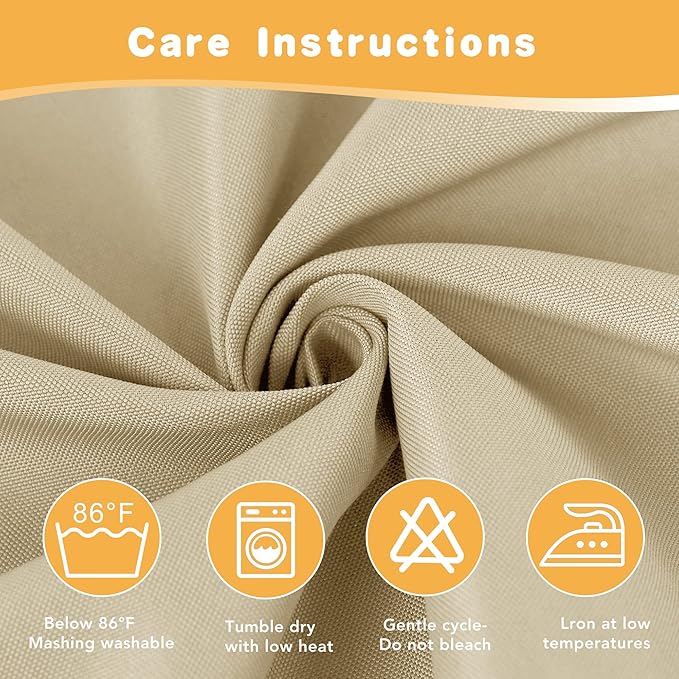 HolidayIdeas Extra Wide Outdoor Curtains for Patio Waterproof, 4 Panels - 110 x 108 Inch - Privacy & Light Filtering Curtains Cream Grommet Outside Curtains for Porch, Gazebo, Pergola, Backyard