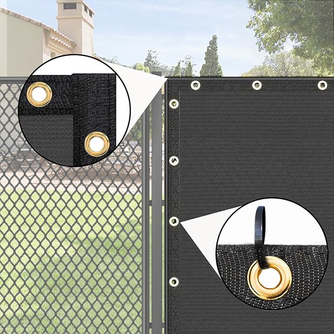 UPGRADE Privacy Fence Screen 5'x41' Dark Grey Outdoor 90% Visibility Blockage 170 GSM Mesh Shade Cover Panels for Backyard,Balcony,Home Decoration with Zip Ties,Customized Avaliable