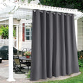 RYB HOME Extra Wide Outdoor Curtains for Patio Waterproof Heavy Duty Thermal Insulated in Summer Full Coverage Privacy for Porch, Cabana & Pergola, W100 x L95, Grey, 1 Panel