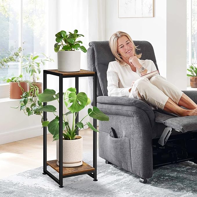 2-Pcak Plant Stand Indoor, 31.5'' Tall Wood Plant Stands Heavy Duty Pedestal Stand for Indoor Outdoor, Modern Corner Flower Stand for Patio, Living Room, Balcony