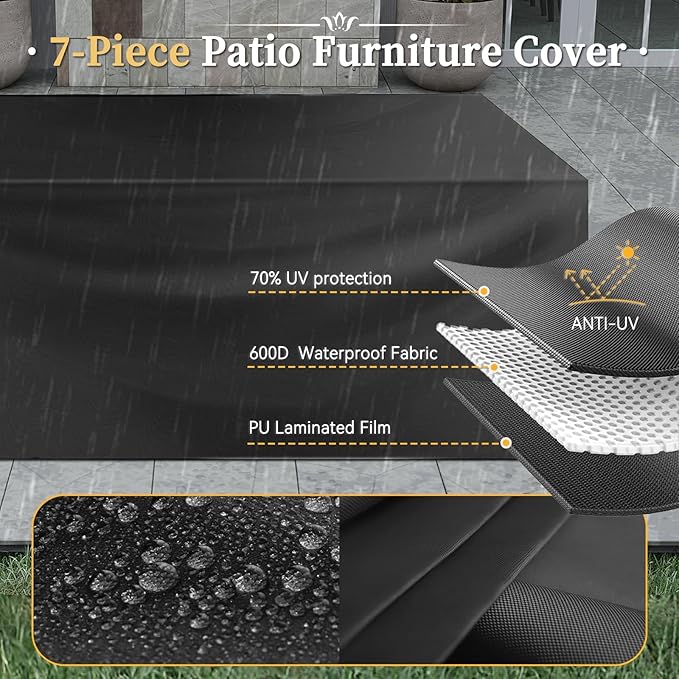Aoxun 14 Piece Patio Furniture Set Wicker Rattan Patio Conversation Set Outdoor Sectional Sofa Set with Coffee Table and Thickened Cushions, Gray(Waterproof Cover Included)