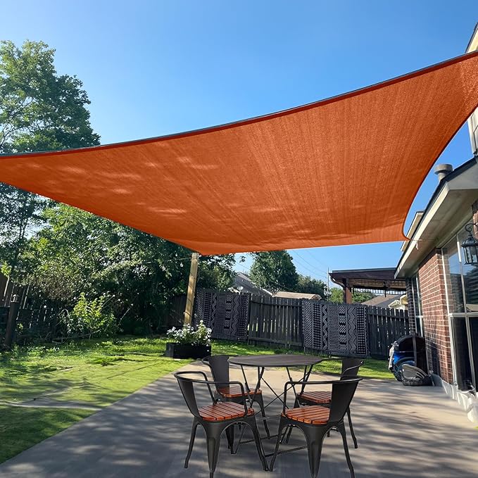 SUNLAX Sun Shade Sail 13' x 16' Terra Red Rectangle Canopy Sail Shade Cover UV Block Permeable Sunshade Outdoor for Patio Backyard Deck Pergola (We Make Custom Size)