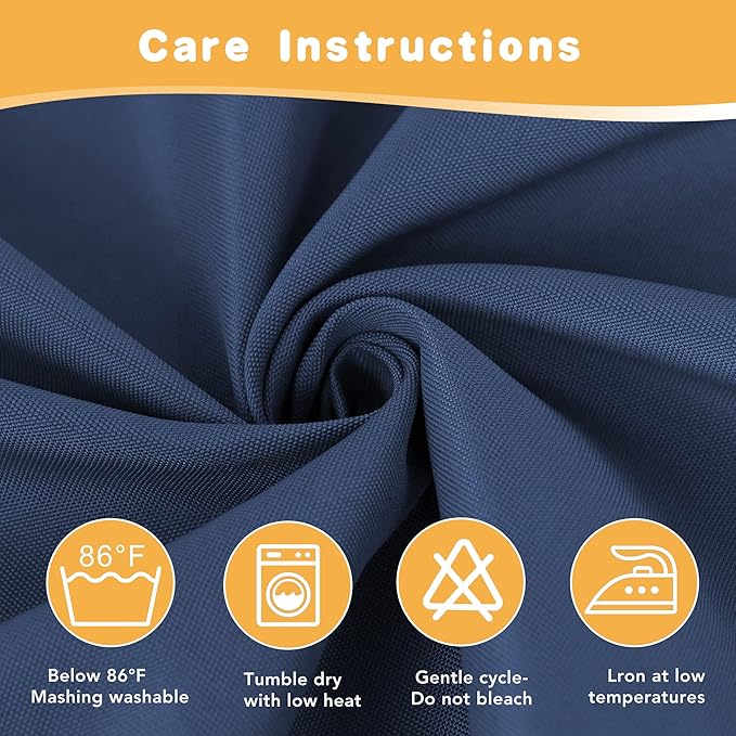HolidayIdeas Outdoor Curtains for Patio Waterproof, 4 Panels - 54 x 95 Inch - Privacy Protection & Light Filtering Curtains Navy Grommet Outside Curtains for Porch, Gazebo, Pergola, Backyard