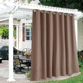 RYB HOME Extra Wide Outdoor Curtains for Patio Waterproof Heavy Duty Thermal Insulated in Summer Full Coverage Privacy for Porch, Cabana & Pergola, W100 x L95, Mocha, 1 Panel